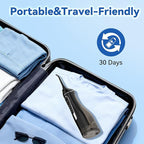 Cordless Portable Water Flosser with 300ML Tank: Rechargeable Oral Irrigator with 5 Tips for Travel, Braces Care and Sensitive Gums, IPX7 Waterproof Teeth Cleaning Device(Black)