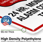 Warning 24 HR. Monitored Alarm Connected To Police Sign, 10x14 Inches, 55 mil thick HDPE (high density polyethylene), Made in USA by My Sign Center