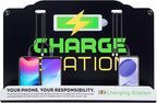 Wall Mount Charging Station with 8 Ports Phone Charger with Type-C,Android Port | Applicable for Applicable Airport Hospitals Banks Hotel and Public Places (Black)