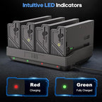 Fulpower 4-Slot Lithium Cartridge Charger - Replacement Battery Charger for TACTACAM Reveal Lithium Cartridge Charger Ultra/X/XB/XPro Trail Cameras - Fast Charging, LED Indicators, Durable Design