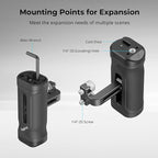 SmallRig Mini Side Handle for 1/4"-20 Threaded Holes, Camera Cage Handle for Left or Right Hand, Up and Down Adjustable, with Built-in Cold Shoe & Threaded Hole - 4755