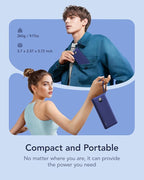 VRURC Portable Charger for iPhone, USB C Power Bank 10000mAh, Slim Travel Battery Pack with Built in Cables, 5 Outputs 2 Input Portable Phone Charger for iPhone 17 16 15 14 13, Samsung, Android-Navy