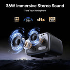 [2500 ANSI/Auto Focus/Built-in APPS] Smart Projector 4K with WiFi 6 and Bluetooth 5.3, 6D Keystone Outdoor Movie Projector with Netflix& 36W Dolby Audio Plus HDR10+ Home Theater Ceiling 2025 Upgraded