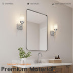 AONEON Bathroom Light Fixtures Brushed Nickel Vanity Lights with White Frosted Glass Shade, Wall Lamp for Mirror Kitchen Bedroom Living Room Porch T001BR-L1