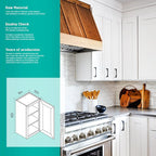 Wall Kitchen Cabinets, RTA Cabinets, White Shaker Cabinet, Wall Mounted, RTA Upper Cabinet, Modern for Kitchen and Bathroom with Door (White, 09" W x 42" H x 12" D)