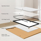 Black Bathroom Mirror, 28x60 Inch Large Rectangle Mirror, 0.6" Thickened Deep Frame Mirrors for Wall Over Sink, Shatterproof Tempered Glass, Brushed, Antirust, Horizontally or Vertically