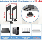 Adjustable Wall Mount for Cable Box | Router Mount | Modem Mounts, Cable Box Mount Behind TV for Streaming Media, DVD Players and More Small or Narrow Devices Shelf