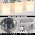 DIKAIDA 3-Light Bathroom Light Fixtures, Nickel Vanity Light, Modern Bathroom Wall Lights Over Mirror, Farmhouse Wall Sconces Lighting for Bedroom Living Room