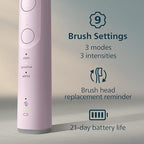 Philips Sonicare 6700 Series Electric Toothbrush - Next-Generation Sonicare Technology, Pressure Sensor, 9 Brushing Settings, SmarTimer, 21-Day Runtime, Travel Case, Light Pink, HX7412/04