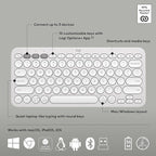Logitech Pebble 2 Combo, Wireless Keyboard and Mouse, Quiet and Portable, Customizable, Logi Bolt, Bluetooth, Easy-Switch for Windows, macOS, iPadOS, Chrome - Tonal White