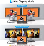 USB C Docking Station Dual HDMI Monitor 4K 60 Hz USB C to Dual HDMI Adapter with 2 hdmi Ports, USB-C Hub 2 Monitors with 3 USB Port PD Charging Compatible for Dell XPS HP Surface etc