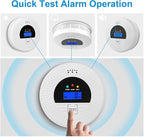 Smoke Alarm and CO Detector with LCD, Smoke Carbon Monoxide Detector with Loud 85dB, Battery Operated, Easy Setup