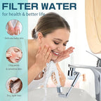 CECEFIN 1440ºSink-Water-Filter Faucet-Extender 3.0 Telescopic - Carbon Purifier Reduce 99% Chlorine, NSF Test Bathroom Kitchen Aerator, Swivel Long Arm Extension for Toddlers, Hard Water Softener