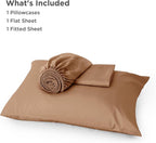 Bedsure Cooling Sheets Twin XL, Rayon Derived from Bamboo, Breathable & Soft Twin XL Sheet Sets, Deep Pocket Up to 16 Inches, Hotel Luxury Silky Dorm Bedding for Hot Sleepers, Khaki