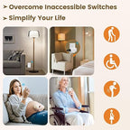 SURAIELEC Remote Control Outlet, Wireless Remote Light Switch, 100 FT, 15A/1875W, No Interference, Expandable Indoor Compact Side Outlet Plug for Lamps, Fans, Christmas Trees, Small Appliances