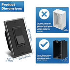 BESTTEN 6 Pack Dimmer Wall Light Switch, Compatible with Dimmable LED, CFL, Incandescent and Halogen Bulb, Single Pole or 3-Way Dimmer Switches, 120VAC, Decorator Wall Plate Included, Black