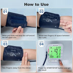 Blood Pressure Monitor for Home Use, Rechargeable Automatic Digital BP Machine with 2 Cuffs (9-17'' & 13-21''), Adjustable Upper-Arm Blood Pressure Cuff, Large LCD Backlit Display, 2x199 Sets Memory