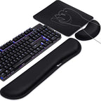 Gimars 3Pcs Memory Foam Keyboard Wrist Rest, Mouse Pad Wrist Support for Easy Typing Pain Relief, Ergonomic, Comfortable Keyboard Mouse Pad Set for Computer, Laptop, Home & Office