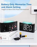 Vibrating Alarm Clock with Bed Shaker for Heavy Sleepers, Beside Clock with Night Light for Bedrooms, 2 USB Chargers,Large LED Display with Dimmer,Snooze 12/24H DST, Battery Backup