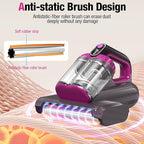BYHUME Mattress Vacuum Cleaner, 17Kpa 650W Bed Vacuum Cleaner, 273nm UV-C Light & Ultrasonic 145°F Heating, 80000 RPM/Min Brushroll Rotation, Wide Suction Port for Pillows Cribs Sofa, Black Corded