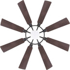 ELEHINSER 60 Inch Ceiling Fan with Lights and Remote Control, 8 Plywood Blades, 6-Speed Noiseless Reversible DC Motor, 3CCT, Windmill Ceiling fan for Kitchen Bedroom Living Room, Black and Walnut