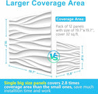 STICKGOO Wave Wall Panels for Interior Wall Decor, White 3D Wall Panels Accent Wall, Paintable 3D Wall Decor Covering Panels for Living Room Bedroom, Pack of 12 Tiles