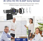 NexiGo Zoom Certified, N950P (Gen 2) 4K Zoomable Webcam, RF Remote, Sony_Starvis Sensor, 5X Digital Zoom, Pro Web Camera with Dual Stereo Mics