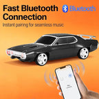 Retro Car Bluetooth Speaker with HD Stereo Sound, TWS Pairing, LED Party Lights, Built-in Microphone, Portable Wireless American Vintage-Style Bluetooth Speaker for Home, Office & Outdoor (Black)