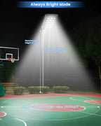 Gefolly G-15000W Solar Street Light Outdoor, Wide Angle Commercial Parking Lot Light Dusk to Dawn 6500K IP67 Flood Security with Motion Sensor Lamp for Yard, Basketball Court