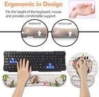 Keyboard Wrist Rest + Mouse Pad Wrist Support Set with Coasters, Non-Slip PU Base Ergonomic Mousepad for Home Office Working Studying Easy Typing & Pain Relief, Horse Theme, Horses Make Life Better