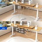 WIGAKDRU 31Inch Extendable Under Desk Cable Management Tray Multi-Model Metal Cable Management Tray Under Desk Cord Management with Clamp Power Strip Cord Holder for Wire Cable Management