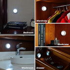 STAR-SPANGLED 3 Pack 2.8” Motion Sensor Lights Indoor AAA Battery Operated, Stick on LED Puck Light for Stairs, Under Cabinet, Closet, Cool White