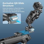 SMALLRIG Quick Release Magic Arm with 360° Ball Head, Articulating Magic Arm with 1/4"-20 Screws & Detachable Locating Pins, Max Payload 5.5kg / 12.1lbs, for Monitor, Camera Cage, HawkLock H21