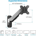 AVLT Single 32" Monitor Wall Mount - Fits One Flat/Curved Monitor, Full Motion Height Swivel Tilt Rotation Adjustable Arm - VESA/Cable Management