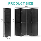 Babion 4 Panel Pegboard Display, Peg Board Room Divider Freestanding Folding Privacy Screens Display Stand for Craft Shows (Black)