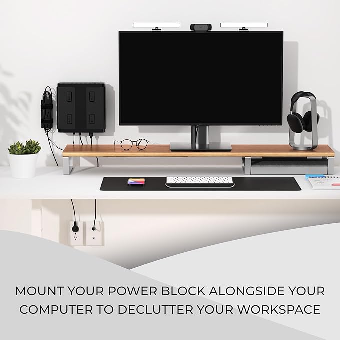 HumanCentric Universal Small Mounting Bracket Compatible with Small Devices, Modems, Power Blocks, Mount on The Wall or Under Your Desk, Vertically or Horizontally