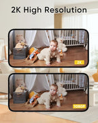 BoyKeep 2K Cameras for Home Security, 2-Pack Indoor Camera with Night Vision, Pet Camera Indoor with Phone App, Motion Detection, 2-Way Audio, Cloud/SD Card Storage, Compatible with Alexa