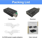 Hereta 4K HDMI Optical Video Extender 10.2Gbps Mini HD Fiber Converter with RS232 and Audio Extension of Distances Up to 20km Over Single-Mode Single Fiber SFP Optical Transceiver