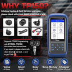 XTOOL TP150 TPMS Programming Tool, Universal TPMS Relearn/Reset/Activate Tool(315/433MHz), Tire Sensor Programmer for XTOOL TS100 Only, Tire Pressure Monitoring System Diagnostic Tool