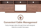 Extendable TV Stand for 65-100 Inches TVs - Walnut Entertainment Console with 2 Cabinets, 3 Open Compartments & 1 Adjustable Shelf, Cable Management, Adjustable Length 63''-94.5'' (Walnut, 63"-94.5")