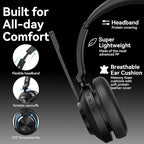 Wireless Headset with Mic, Wireless Work Headset with Mic Noise Cancelling & Mute Button (with Bluetooth V5.3, USB Dongle) for PC Computer Laptop Cell Phones Remote Work Home Office Call Center Zoom