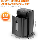 KRT Ultra-Quiet Paper Shredder 38dB,30 Min Run Time,15 Sheet Cross-Cut (4x38mm) for Office/Home,8 Gal Pullout Bin with Casters,Shreds CDs/Credit Cards,Anti-Jam Technology,Black