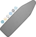 Ironing Board Cover and Pad, 15x54 Standard Size Thick Iron Padding, Scorch & Stain Resistant Ironing board cover, Heavy Duty Iron Board Padded with Adjustable Fasteners Durable Elastic Edge, Grey
