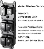 SCHUSSPART Front Left Driver Side Master Power Window Control Switch Button with Door Lock Switch Compatible with Hyundai Sonata 2006-2008 L4 V6 2.4L 3.3L Replaces# 935703K010 935703K010QS 1S9314