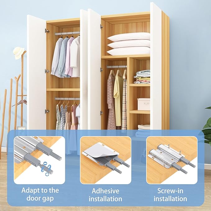 Jiayi Metal Cabinet Door Catches Heavy Duty 2 Pack Double Cabinet Push to Open Door Latch Touch Latches Kitchen Door Push Release Latch for Drawer Closure Push Catch Press Out Cabinet Hardware
