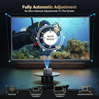 Projector with WiFi and Bluetooth: [Auto Focus/Keystone] - NICPOW Full HD 1080P 4K Supported Portable Bluetooth Projector for Gaming Devices and Phones - Ideal for Indoor Outdoor Use - Grey