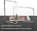 Meetu Acrylic 4x4 Picture Frame Clear Two Sided Desk Photo Frame Magnetic Frame Inner Size 3x3 with Gift Pack for Display Family Pictures Baby Photos Friends Pictures or Pet Dog Picture（2 Pack）