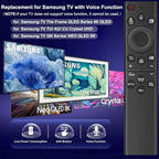 Voice Replacement Remote Control for All Samsung TV Curved Frame UHD QLED LED 4K 8K Smart TVs, with Voice Function