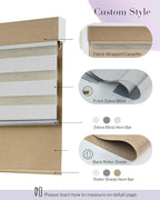 Graywind Smart Dual Shades Compatible with Alexa Google Homepod Motorized Double Zebra Blinds Matter Solar Powered, Custom Size (Custom Fabric)
