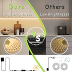 Aalnfe Under Cabinet Lighting 20Ft LED Strip Lights Kit with Dimmer Control for Kitchen, Cabinet, Shelf, Counter 360 LEDs Rope Light Flexible Cuttable Light Strips for DIY